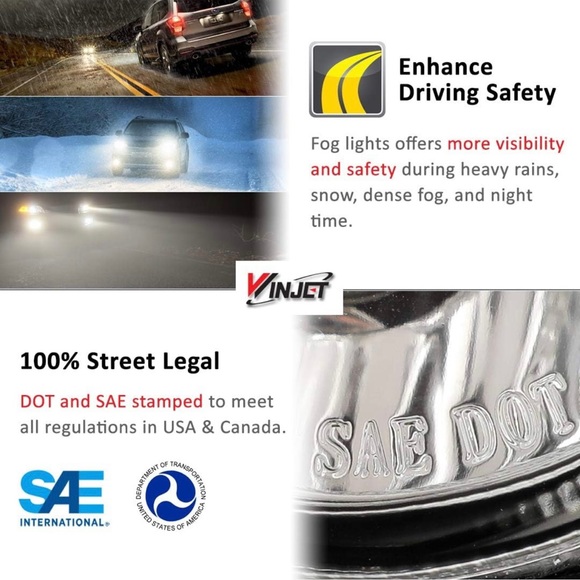 NEW Winjet OEM Series 2017 2018 2019 2020 Nissan Rogue Driving Fog Lights - Picture 2 of 11